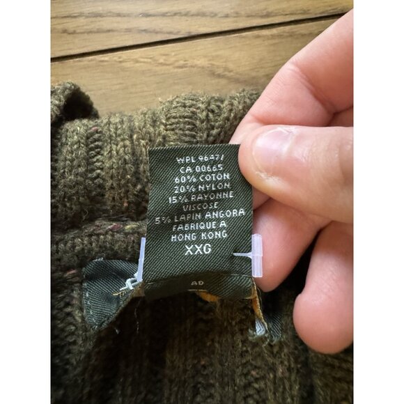 Eddie Bauer Women XXL Green Rabbit Hair Blend Knit Hooded Pocket Sweater Vest - Picture 7 of 14